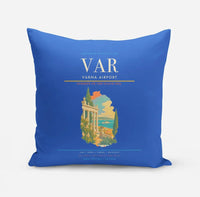 Thumbnail for Varna Airport (VAR) design on blue pillow