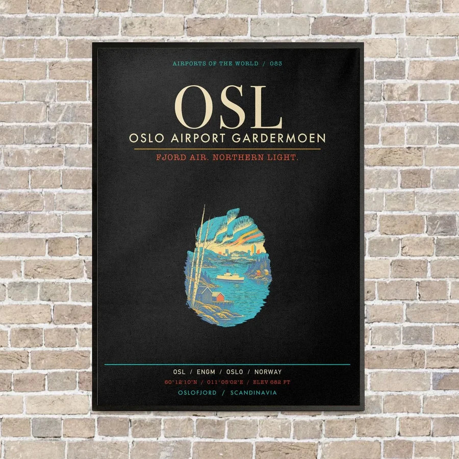 Oslo Airport Gardermoen OSL - Canvas Framed - Black