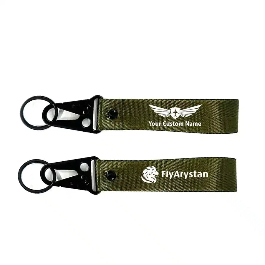 FlyArystan Airlines Hawk-shaped key chain, Dark Green+ NAME
