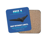 Thumbnail for AgEagle eBee X design on blue 1 piece coaster