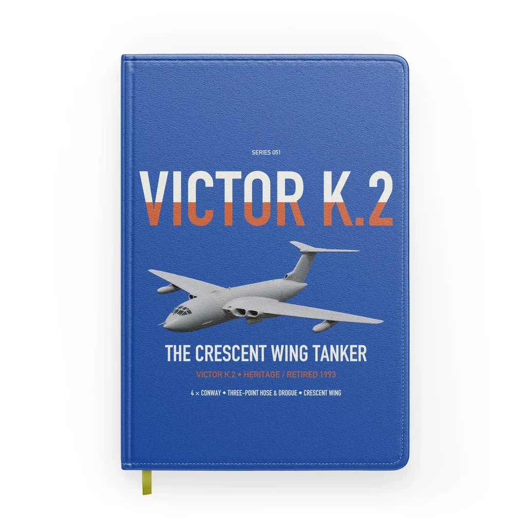 Handley Page Victor K.2 design on blue notebook