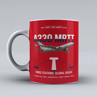 Thumbnail for Airbus A330 MRTT design on red ceramic mug, double-side print