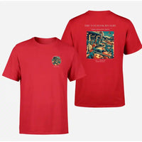 Thumbnail for VINTAGE G4376 - The Taxi Rank Rivalry - Double-Side T-Shirt design on red double side t shirt