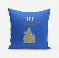 Thumbnail for Biju Patnaik International Airport (BBI) design on blue pillow