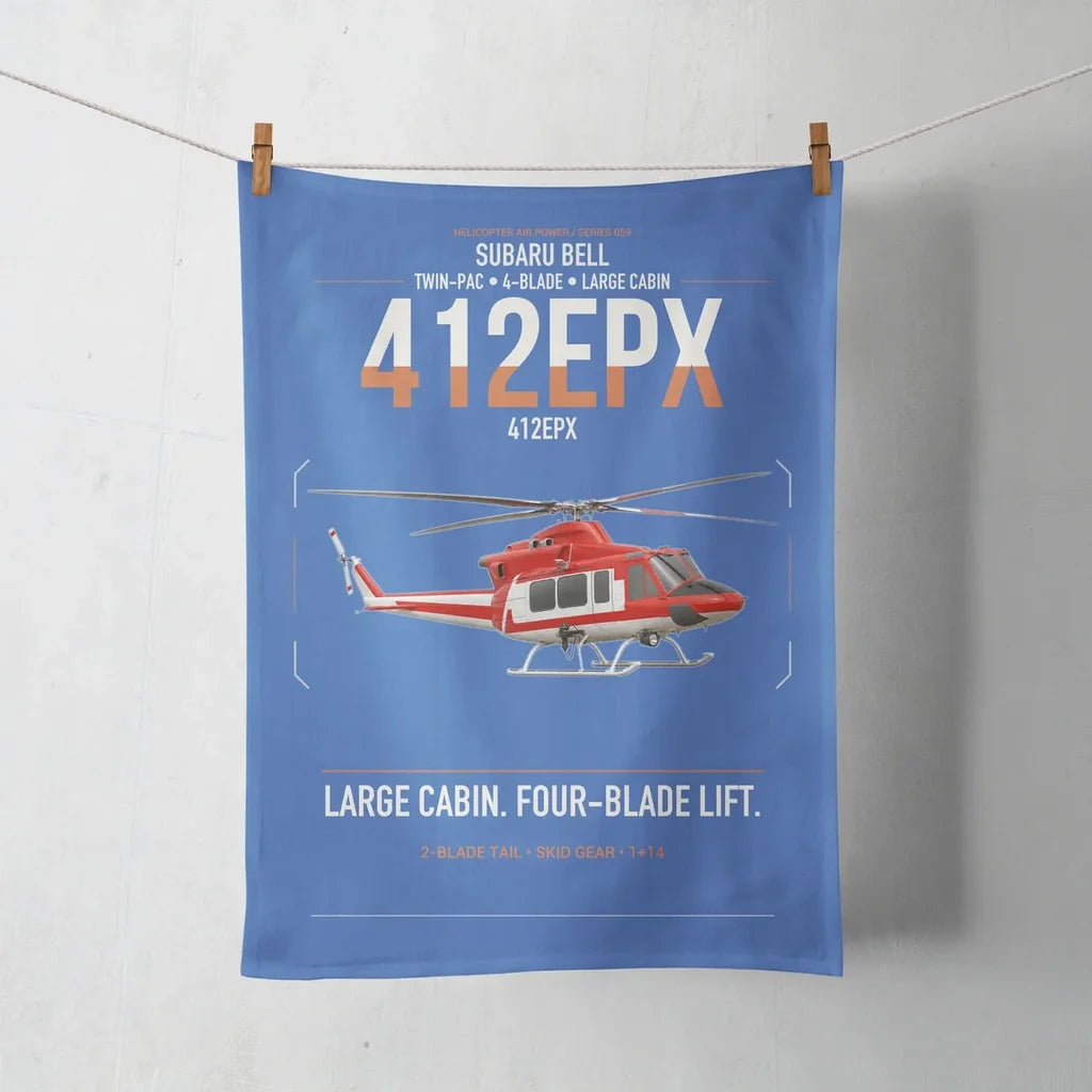 SUBARU Bell 412EPX design on blue towel