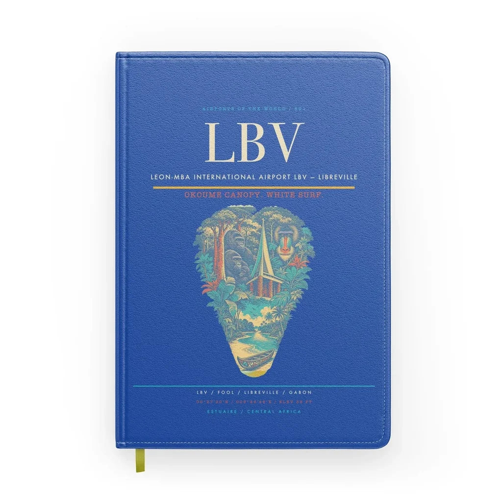 Leon-Mba International Airport (LBV) design on blue notebook