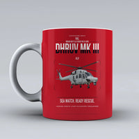 Thumbnail for HAL ALH Dhruv Mk III design on red ceramic mug, double-side print