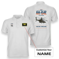 Thumbnail for Boeing AH-64E Apache Guardian design on white+name double-side polo t-shirt, double-side print