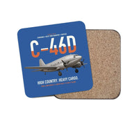Thumbnail for C-46D Commando design on blue 1 piece coaster