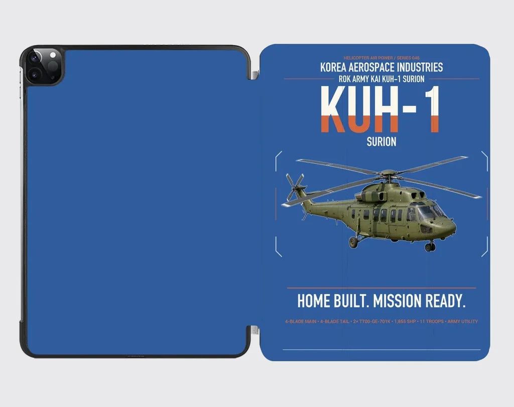 Korea Aerospace Industries KUH-1 Surion design on blue ipad tablet case