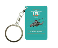 Thumbnail for HAL LCH Prachand design on turquoise designed key chain, double-side print