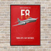 Thumbnail for Gloster Meteor F8 vertical canvas print - framed - red background