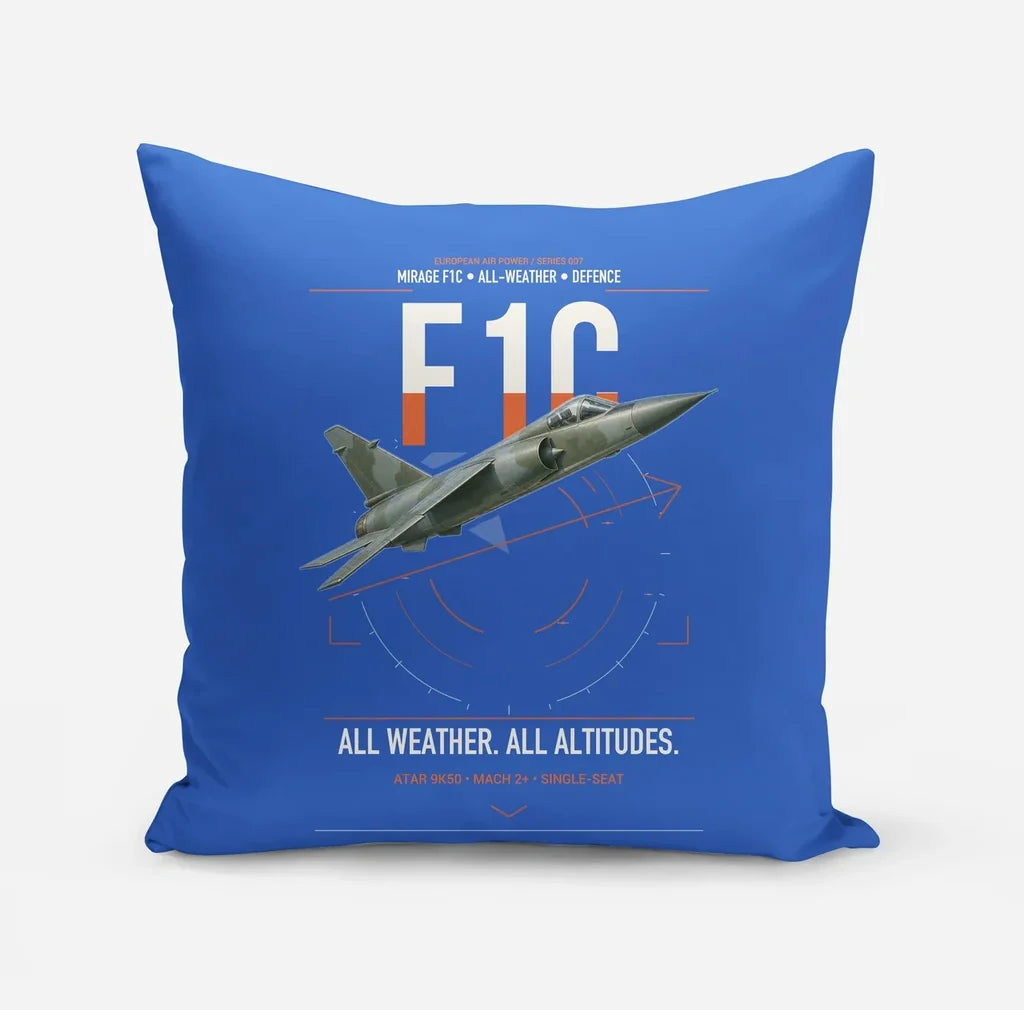 Dassault Mirage F1C design on blue pillow