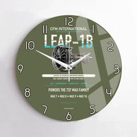 Thumbnail for CFM LEAP-1B design on green army no frame wall clock