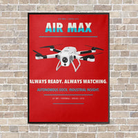 Thumbnail for Percepto Air Max vertical canvas print - framed - red background