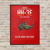 Thumbnail for Sikorsky HH-3E Jolly Green Giant vertical canvas print - framed - red background