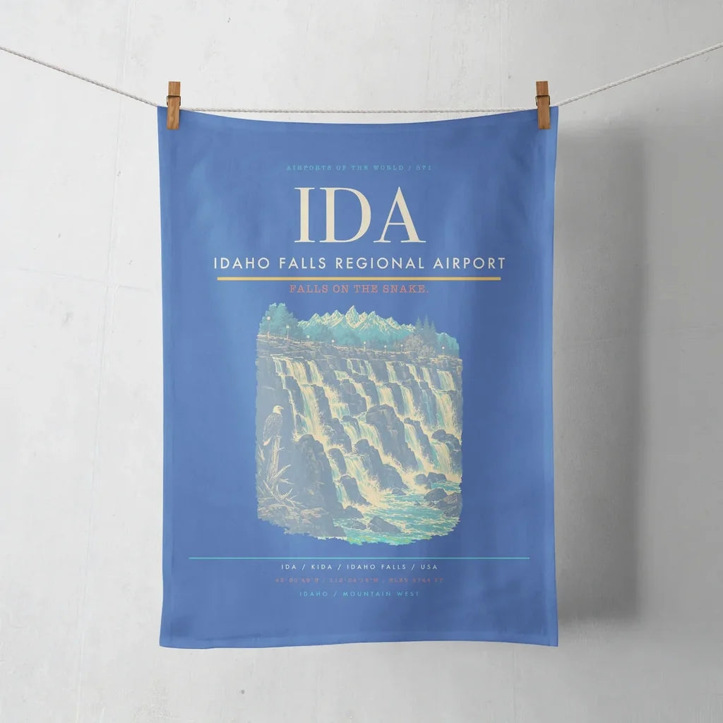Idaho Falls Regional Airport (IDA) design on blue towel