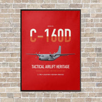 Thumbnail for Transall C-160D vertical canvas print - framed - red background
