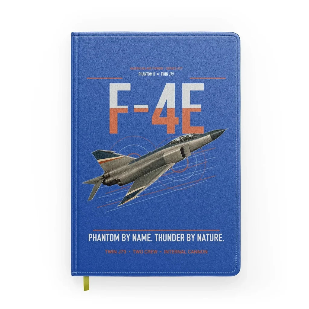 F-4E Phantom II design on blue notebook