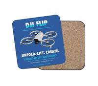 Thumbnail for DJI Flip design on blue 1 piece coaster