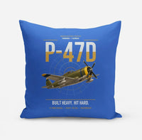 Thumbnail for P-47D Thunderbolt Razorback design on blue pillow