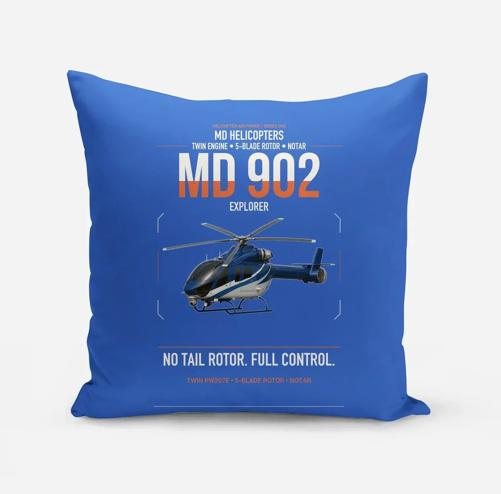 MD Helicopters MD 902 Explorer design on blue pillow