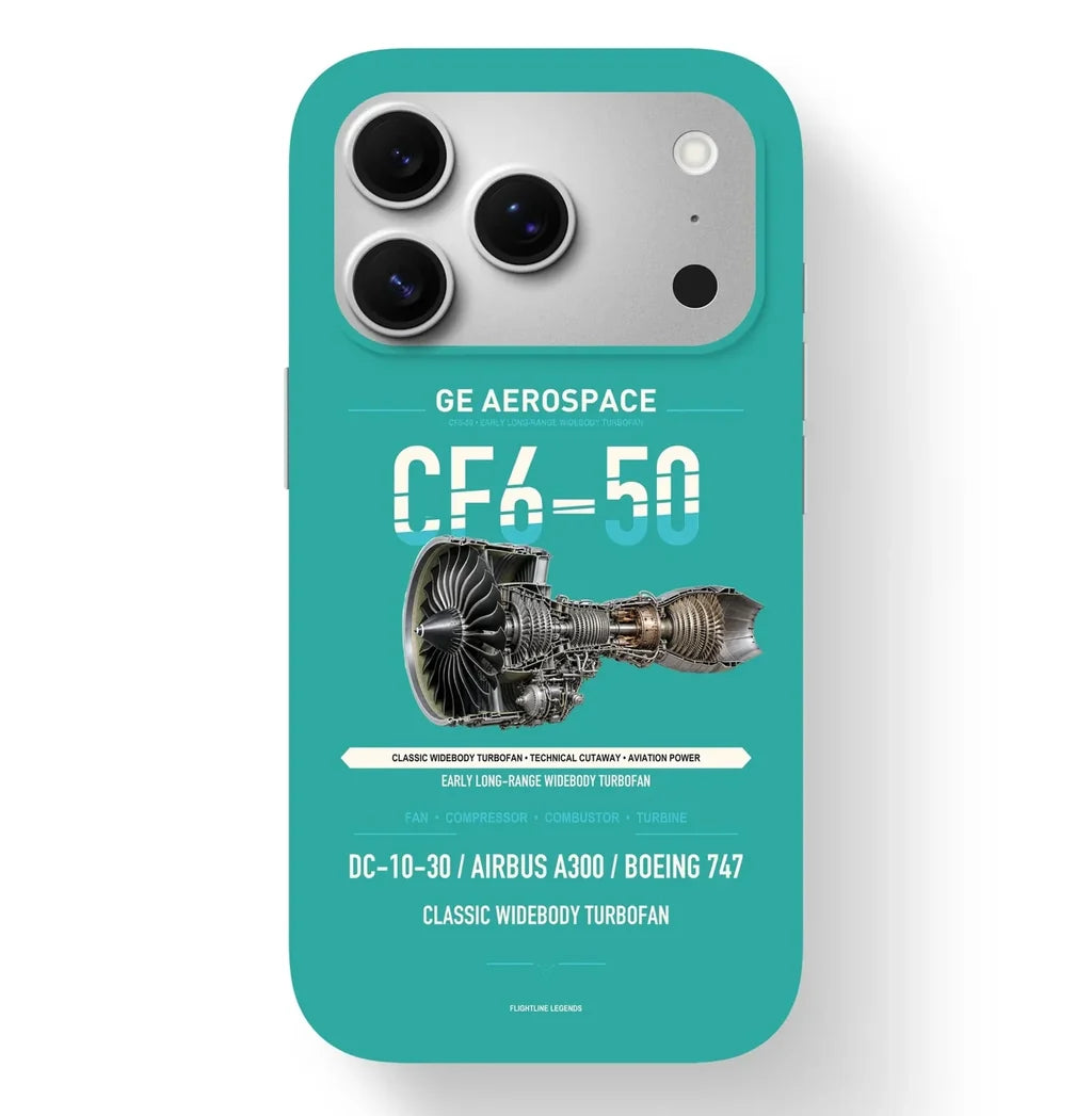 CF6-50 Case design on turquoise iphone case