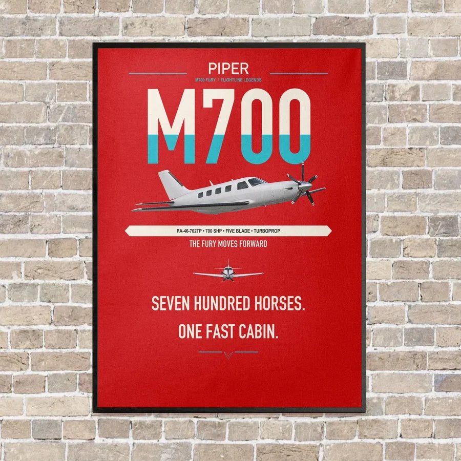 Piper M700 Fury vertical canvas print - framed - red background