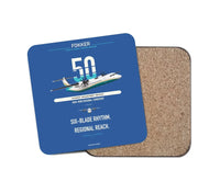Thumbnail for Fokker 50 design on blue 1 piece coaster