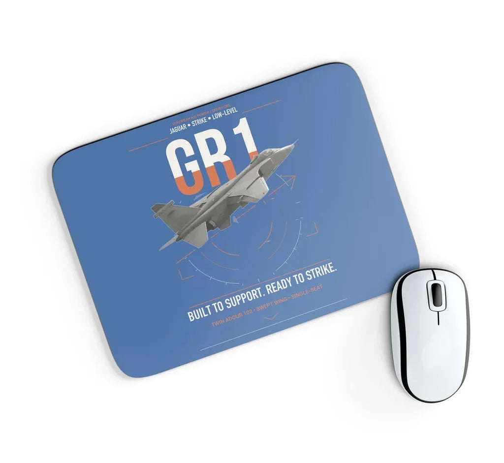 SEPECAT Jaguar GR1 design on blue rectangle mouse pad