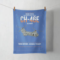 Thumbnail for Boeing Vertol CH-46E Sea Knight design on blue towel