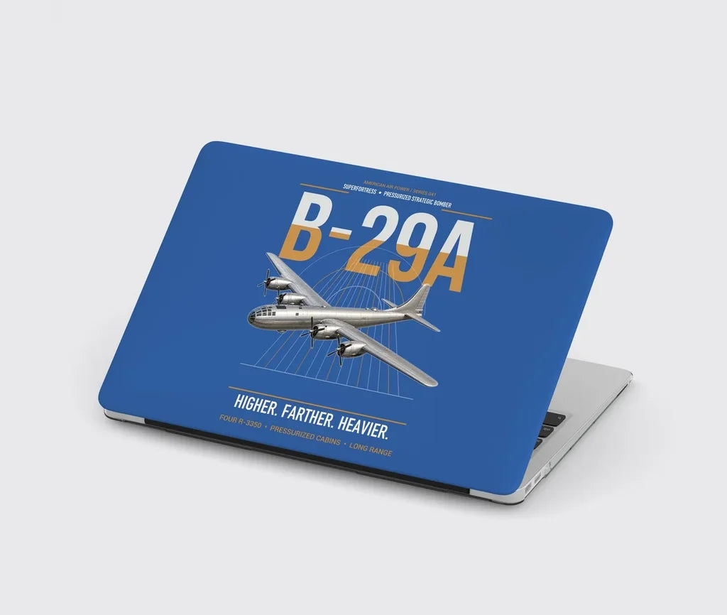 B-29A Superfortress design on blue MacBook case