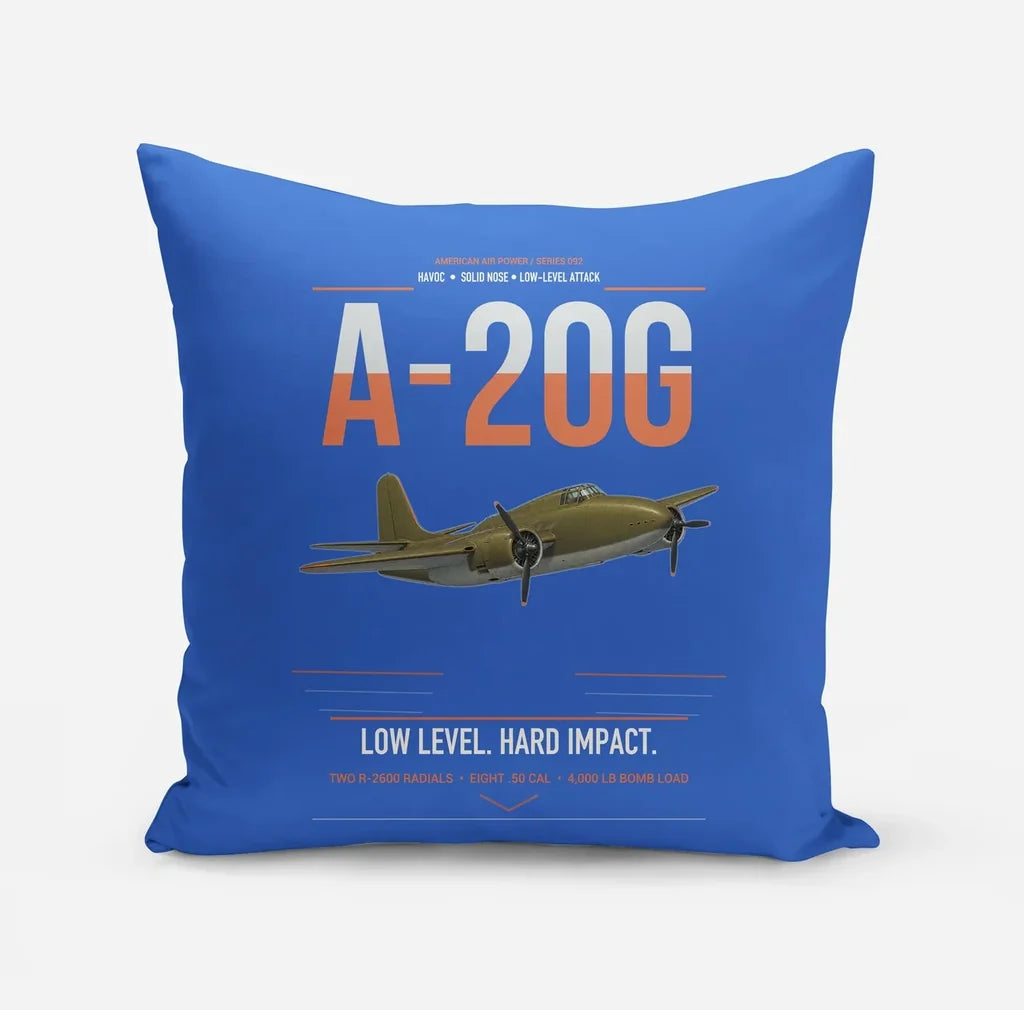 A-20G Havoc design on blue pillow