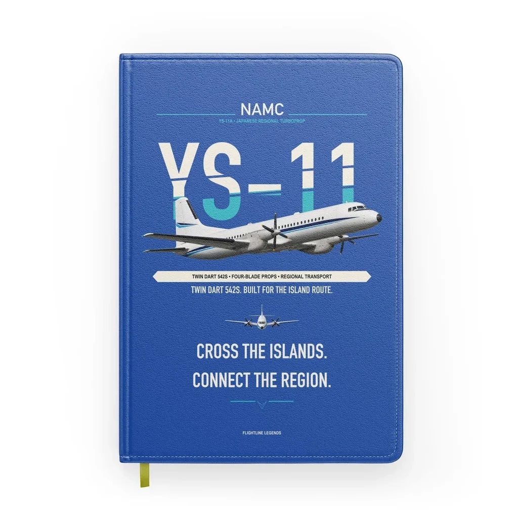 NAMC YS-11A design on blue notebook