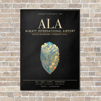 Thumbnail for Almaty International Airport ALA - Canvas Framed - Black