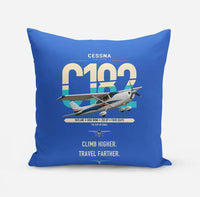 Thumbnail for Cessna 182 Skylane design on blue pillow