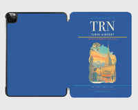 Thumbnail for Turin Airport (TRN) design on blue ipad tablet case