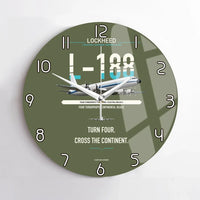 Thumbnail for Lockheed L-188 Electra design on green army no frame wall clock