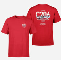 Thumbnail for Cessna 206 Stationair design on red t-shirt, double-side print