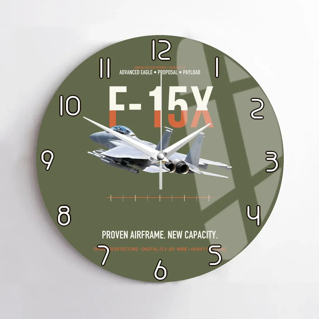 F-15X Advanced Eagle Proposal Proven Airframe New Capacity design on green army no frame wall clock
