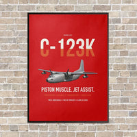 Thumbnail for C-123K Provider vertical canvas print - framed - red background