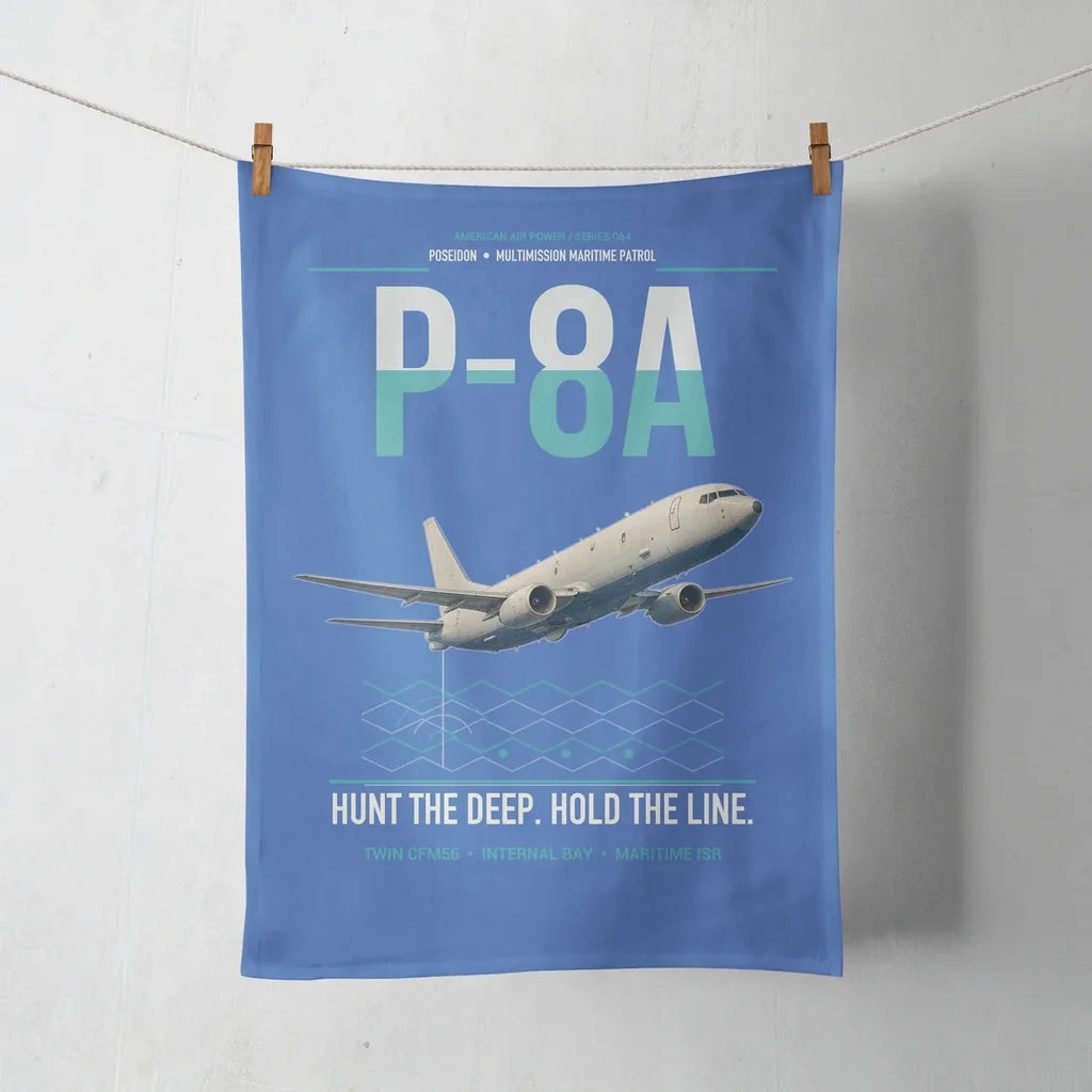 P-8A Poseidon design on blue towel