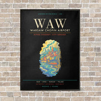 Thumbnail for Warsaw Chopin Airport WAW - Canvas Framed - Black