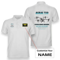 Thumbnail for DJI Agras T50 design on white polo with custom name badge