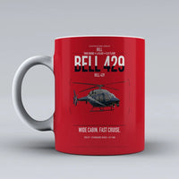 Thumbnail for Bell 429 design on red ceramic mug, double-side print