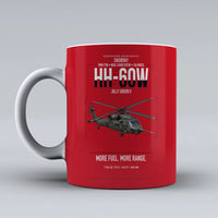 Thumbnail for Sikorsky HH-60W Jolly Green II design on red ceramic mug, double-side print