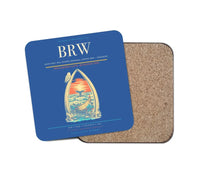 Thumbnail for Wiley Post–Will Rogers Memorial Airport (BRW) design on blue 1 piece coaster