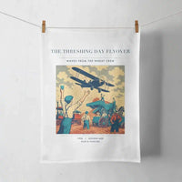 Thumbnail for VINTAGE G4389 - The Threshing Day Flyover - Designed Towels design on white