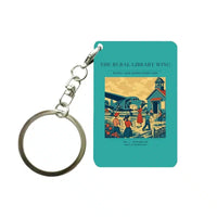 Thumbnail for VINTAGE G4392 - The Rural Library Wing - Designed Key Chain design on turquoise