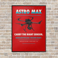 Thumbnail for Freefly Astro Max vertical canvas print - framed - red background